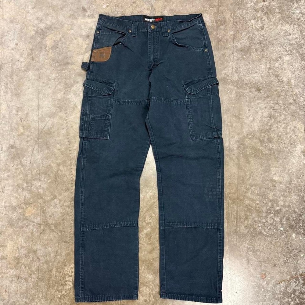 Wrangler Riggs Navy Double Knee Carpenter Pants Mens 33x33 Vintage Y2K Workwear